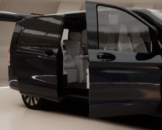 BYFUTURE Unreal Engine Car Simulator - Mercedes Vito Runner pose